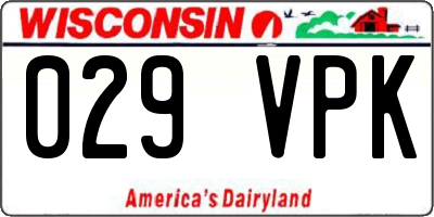 WI license plate 029VPK