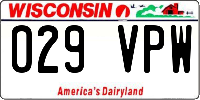 WI license plate 029VPW