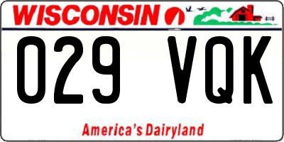 WI license plate 029VQK