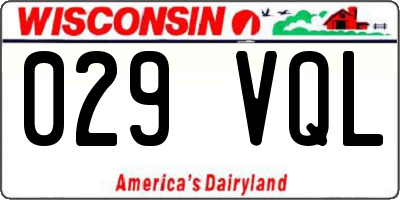 WI license plate 029VQL