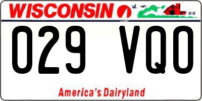 WI license plate 029VQO