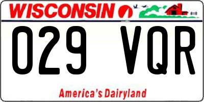 WI license plate 029VQR