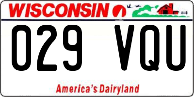 WI license plate 029VQU