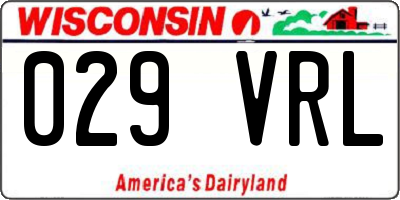 WI license plate 029VRL
