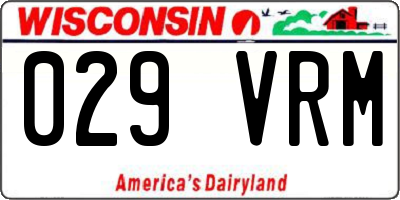 WI license plate 029VRM
