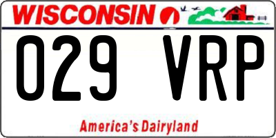 WI license plate 029VRP