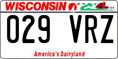 WI license plate 029VRZ