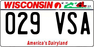 WI license plate 029VSA
