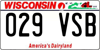 WI license plate 029VSB