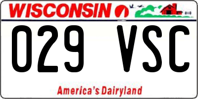 WI license plate 029VSC