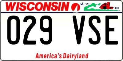 WI license plate 029VSE