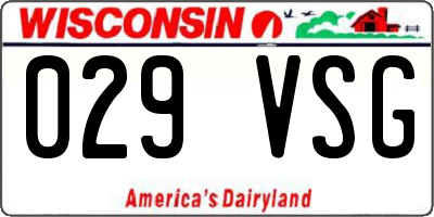 WI license plate 029VSG