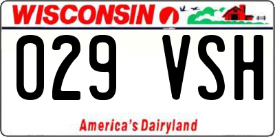 WI license plate 029VSH