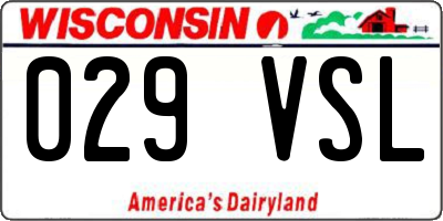 WI license plate 029VSL