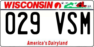 WI license plate 029VSM