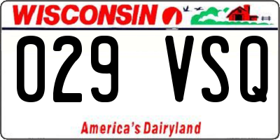 WI license plate 029VSQ