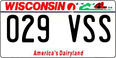 WI license plate 029VSS
