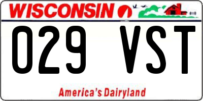 WI license plate 029VST