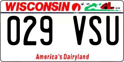 WI license plate 029VSU