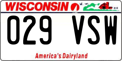 WI license plate 029VSW