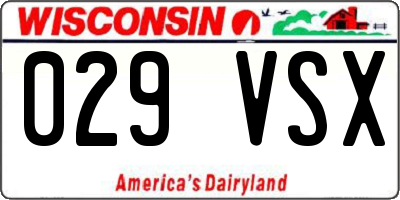 WI license plate 029VSX