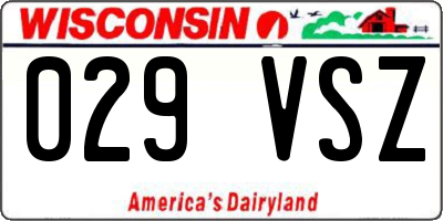 WI license plate 029VSZ