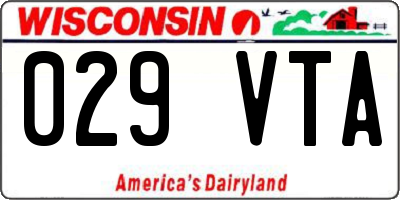 WI license plate 029VTA