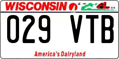 WI license plate 029VTB