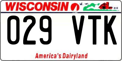 WI license plate 029VTK