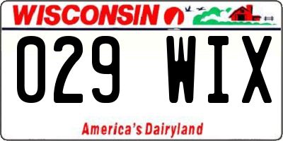 WI license plate 029WIX