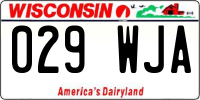 WI license plate 029WJA