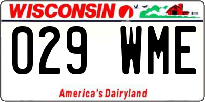 WI license plate 029WME