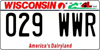 WI license plate 029WWR