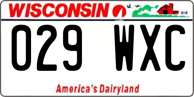 WI license plate 029WXC