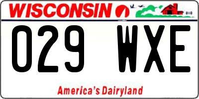 WI license plate 029WXE