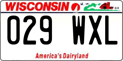 WI license plate 029WXL