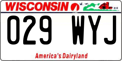WI license plate 029WYJ