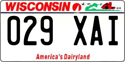 WI license plate 029XAI
