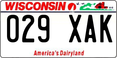 WI license plate 029XAK
