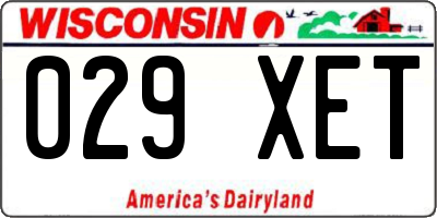 WI license plate 029XET