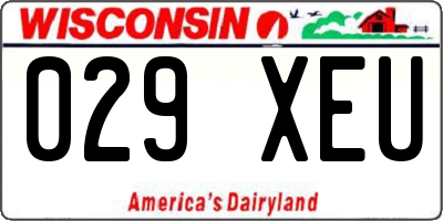 WI license plate 029XEU
