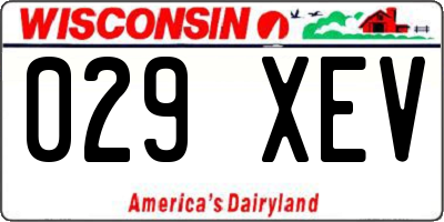 WI license plate 029XEV