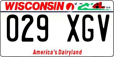 WI license plate 029XGV