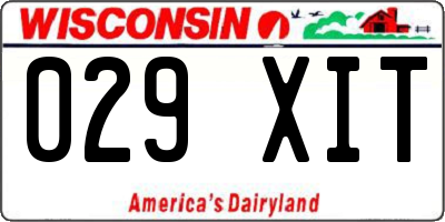 WI license plate 029XIT