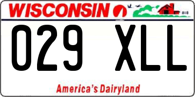 WI license plate 029XLL