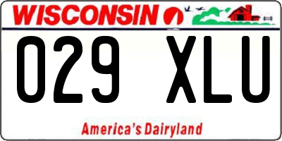 WI license plate 029XLU