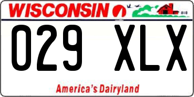 WI license plate 029XLX