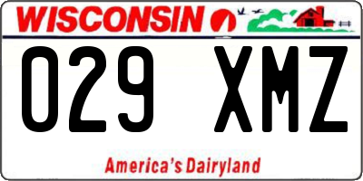 WI license plate 029XMZ