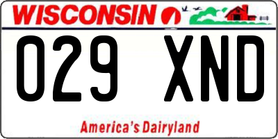 WI license plate 029XND