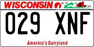 WI license plate 029XNF